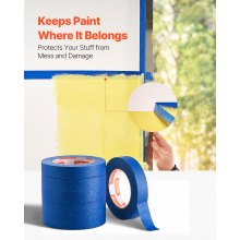 Painters Tape 1 Inch Wide (0.94 In x 60 Yds) 6 Rolls Blue Painter Masking Tape