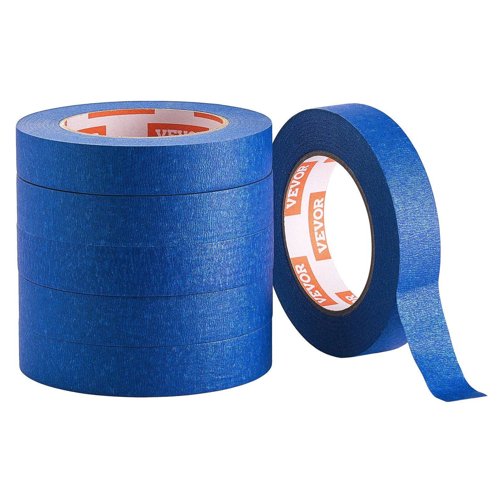 VEVOR Painters Tape, 1 Inch Wide (0.94 In x 60 Yds), 6 Rolls, Blue Painter Tape for Painting, Edge, Trim, Ceiling, Masking Tape Protects Surfaces and Removes Easily, DIY Craft Art, Labeling Decoration