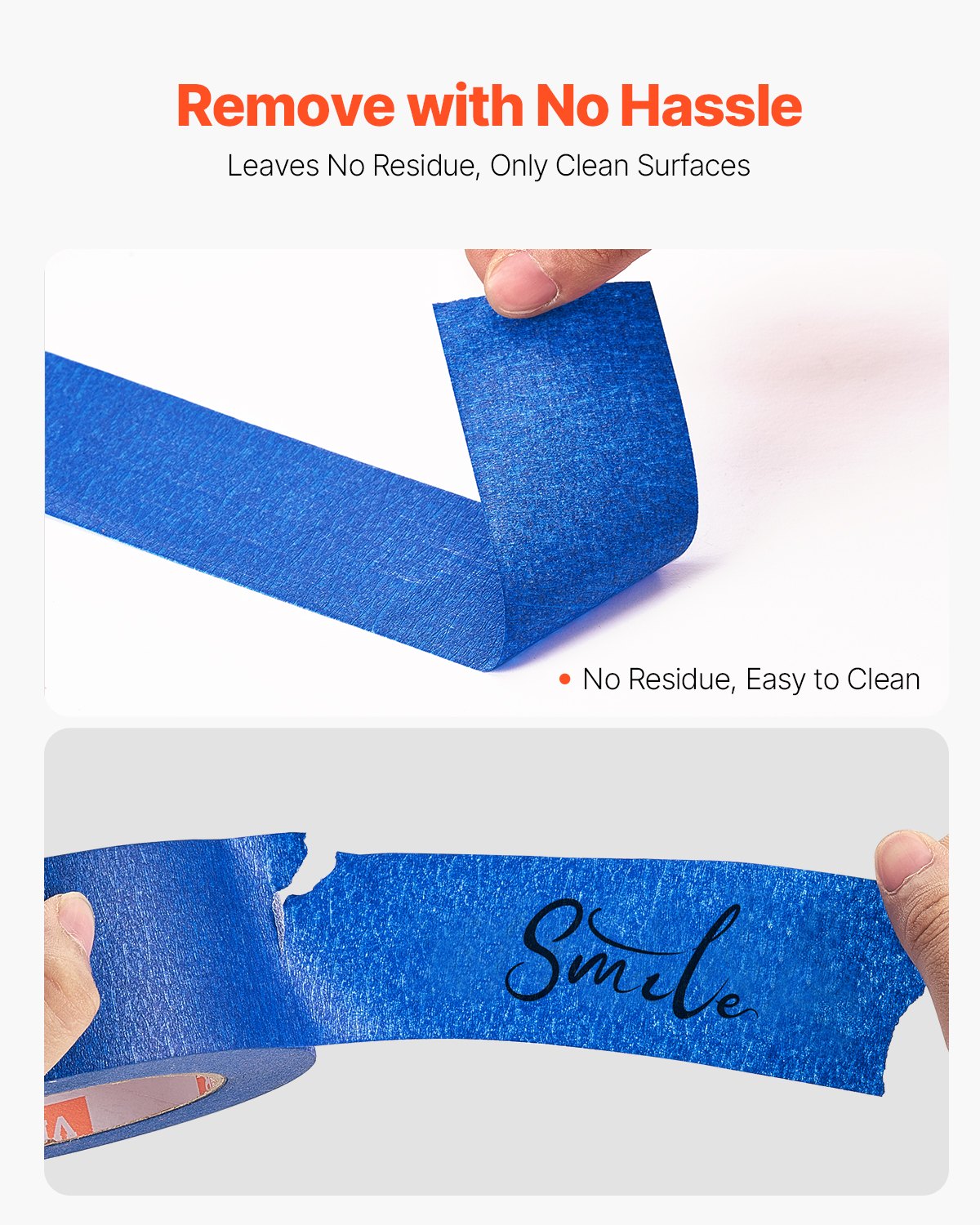 VEVOR Painters Tape, 2 Inch Wide (1.88 In x 60 Yds), 3 Rolls, Blue Painter Tape for Painting, Edge, Trim, Ceiling, Masking Tape Protects Surfaces and Removes Easily, DIY Craft Art, Labeling Decoration