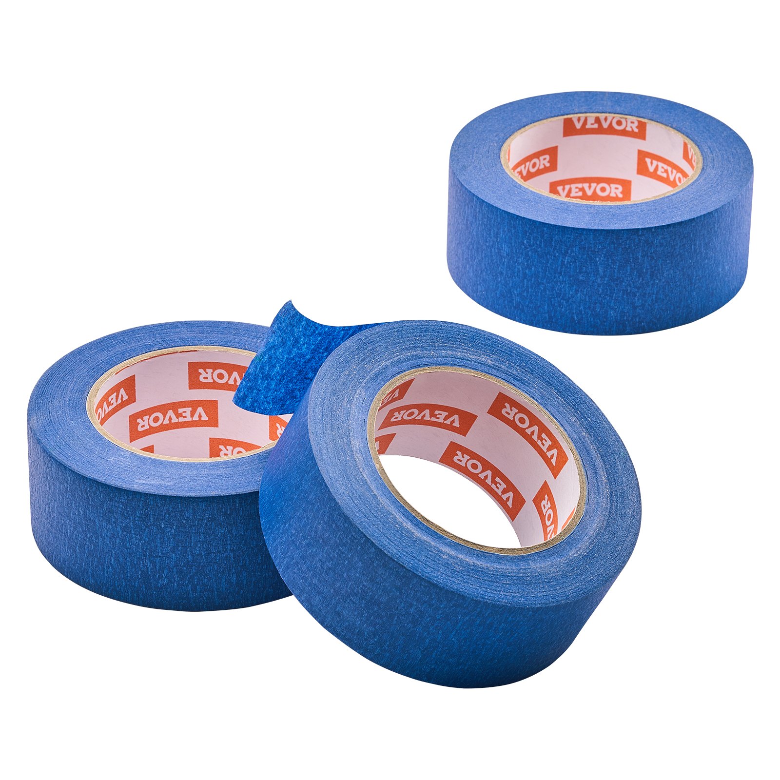 VEVOR Painters Tape, 2 Inch Wide (1.88 In x 60 Yds), 3 Rolls, Blue Painter Tape for Painting, Edge, Trim, Ceiling, Masking Tape Protects Surfaces and Removes Easily, DIY Craft Art, Labeling Decoration