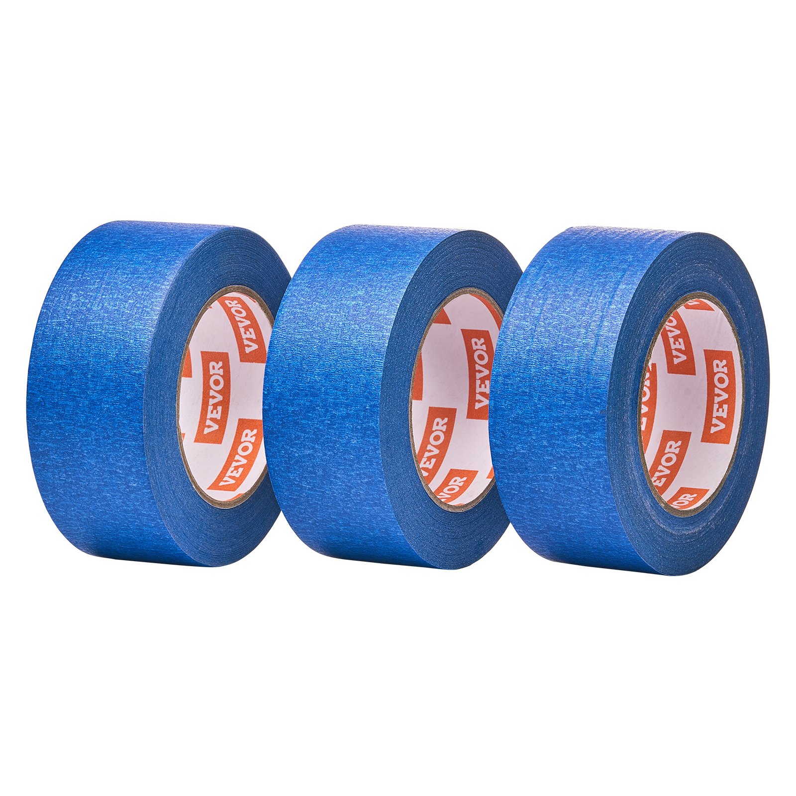 VEVOR Painters Tape, 2 Inch Wide (1.88 In x 60 Yds), 3 Rolls, Blue Painter Tape for Painting, Edge, Trim, Ceiling, Masking Tape Protects Surfaces and Removes Easily, DIY Craft Art, Labeling Decoration
