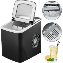 Portable Ice Maker Countertop Bullet Ice 12KG(26LB)/24 H 2 Cube Size LCD Screen with Ice Scoop