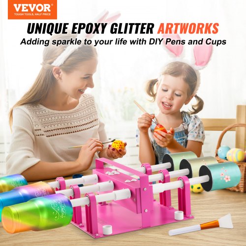 VEVOR 6 Cup Turner Multi Tumbler Spinner Six-Arm Crafts for Glitter Epoxy DIY