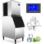 VEVOR Máquina para hacer hielo comercial, aprobada por ETL, 400 libras/24 horas, panel LCD, máquina de hielo comercial con almacenamiento de 350 libras para el hogar, bar, cafetería, compresor SECOP, refrigerado por aire, incluye cucharas y filtro de agua