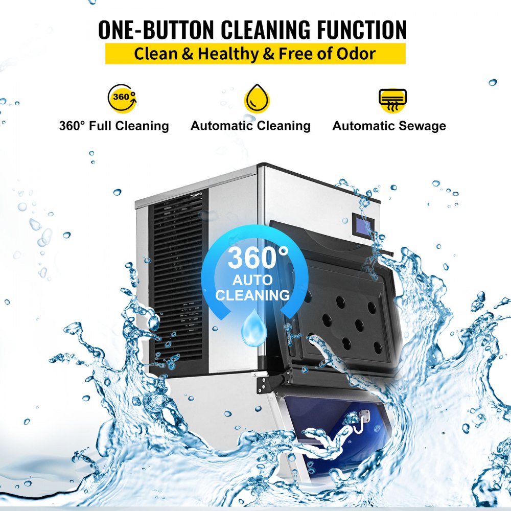 VEVOR Commercial Ice Maker Machine, 110V 550LBS/24H 350LBS Large Storage Ice Machine, ETL Approved, Advanced LCD Panel, SECOP Compressor, Air Cooled, Quiet Operation, Include Scoop & Water Filter