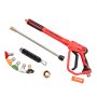 VEVOR High Pressure Washer Gun, 4000 PSI, Power Washer Spay Gun with Replacement Extension Wand, M22-14mm Inlet & 1/4'' Outlet Hose Connector Foam Gun, Pressure Washer Handle with 5 Nozzle Tips