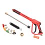 VEVOR high pressure washer gun with multiple nozzles, adjustable lance, and connectors.