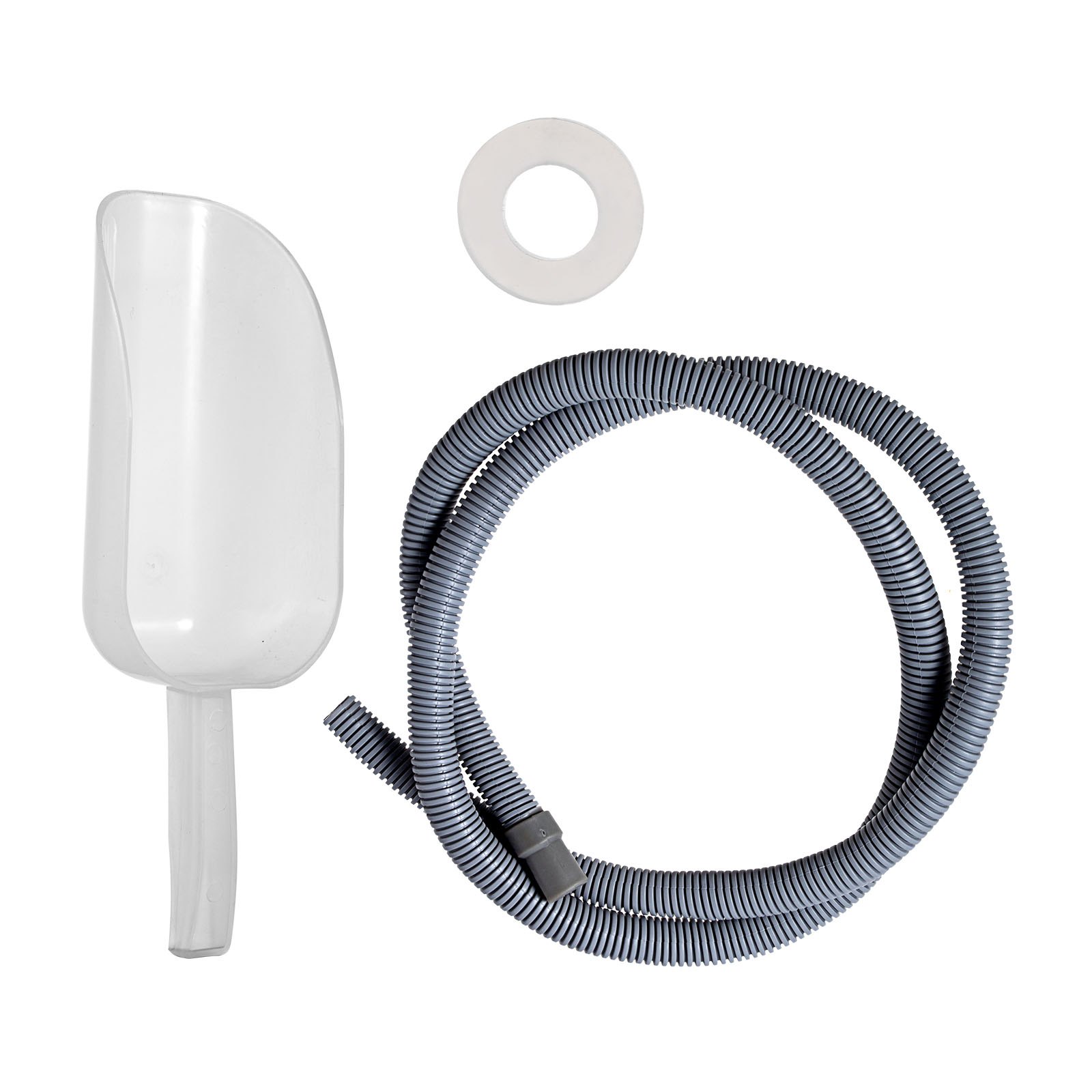 ice scoop, hose, and gasket for VEVOR snowflake ice maker.