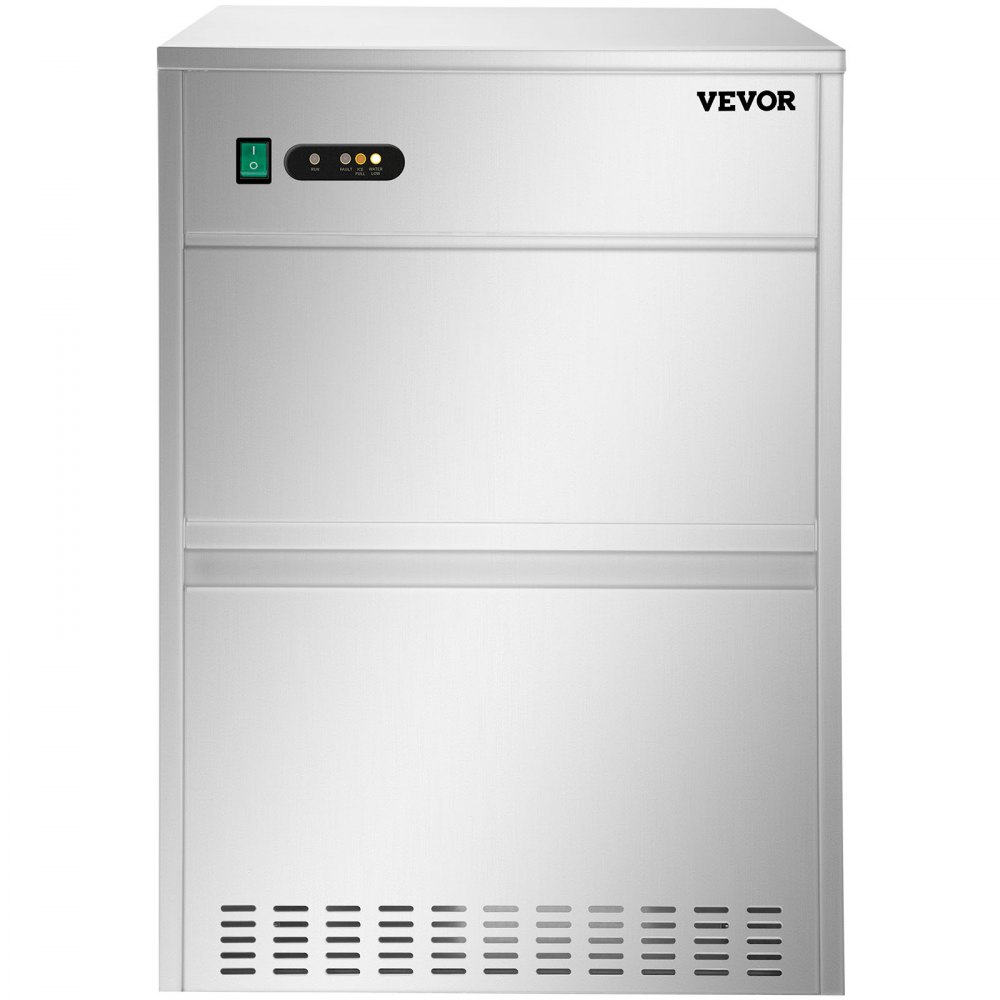 VEVOR 110V Commercial Snowflake Ice Maker 154LBS/24H, ETL Approved Food Grade Stainless Steel Flake Ice Machine Freestanding Flake Ice Maker for Seafood Restaurant, Water Filter and Spoon Included