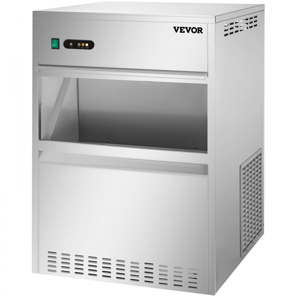 VEVOR 110V Commercial Snowflake Ice Maker 154LBS/24H, ETL Approved Food Grade Stainless Steel Flake Ice Machine Freestanding Flake Ice Maker for Seafood Restaurant, Water Filter and Spoon Included