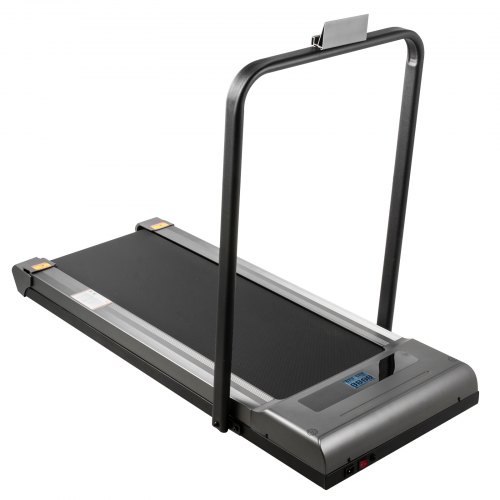 VEVOR Under Desk Treadmills Working Treadmills For Running, Led Treadmill For Home Running Machine With Remote Control, 1-6.0km/h Speed Portable Slim Treadmill  Indoor Exercise(Silver,with Handrail)