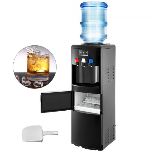 Dispensador de agua con máquina de hielo incorporada Carga superior Luces LED frías y calientes Mango para el hogar