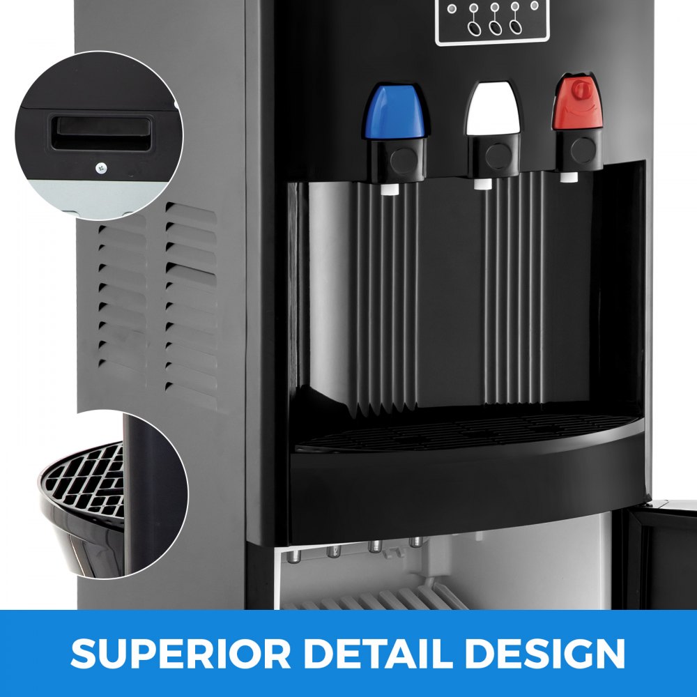 Dispensador de agua con máquina de hielo incorporada Carga superior Luces LED frías y calientes Mango para el hogar