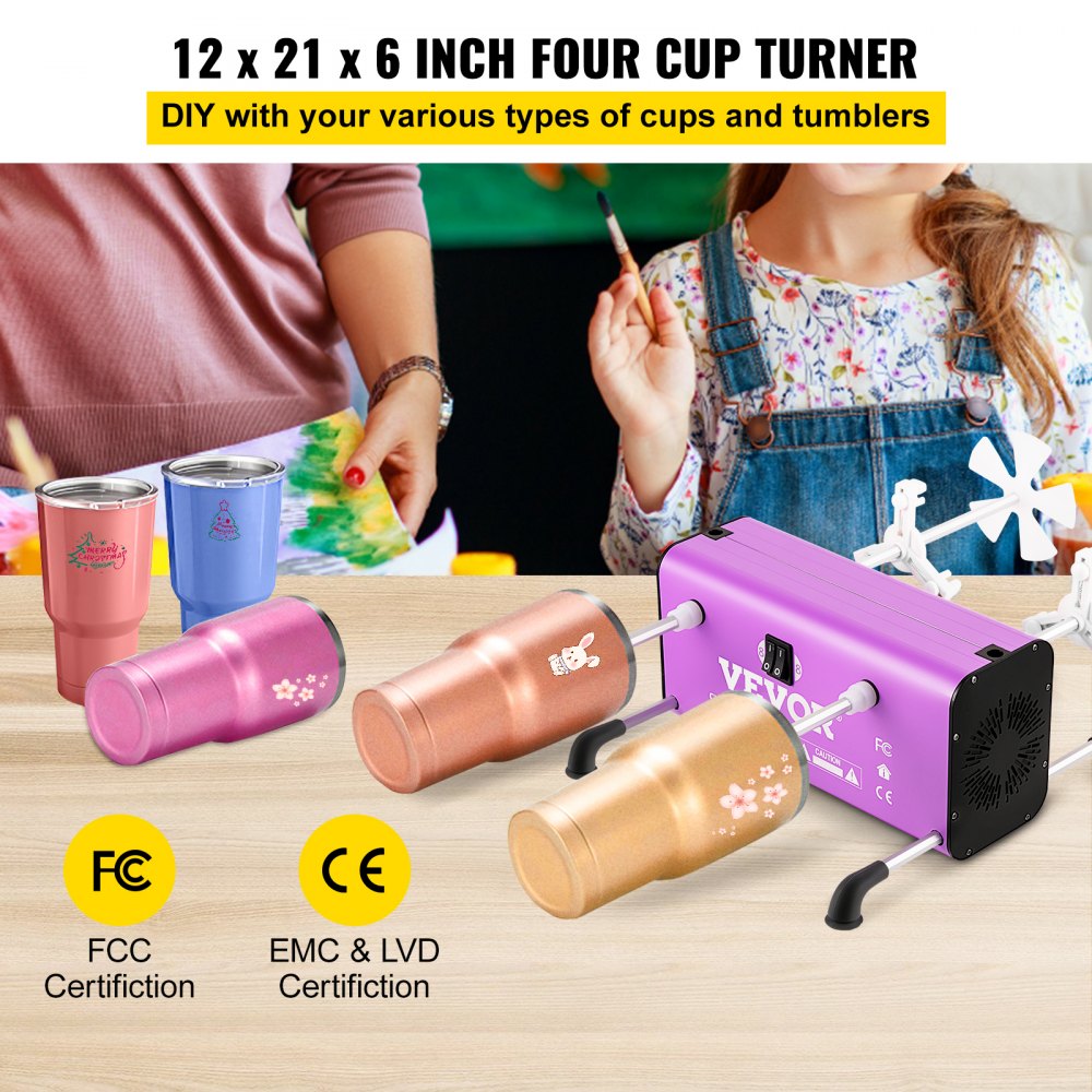 8X Cup Turner for Crafts Tumbler,Tumbler Spinner for Epoxy Tumblers,Cup  Tumbler Turner kit,Cup Spinner Machine kit,Epoxy Glitter Tumbler Full