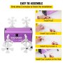 VEVOR 4 Cup Turner, 2 Speeds Multiple Tumbler Spinner Rotator Machine Kit with 4 Removable and Adjustable Arms, Mute Motor, Aluminum Alloy Frame, 4 Independent Switches for DIY Glitter Crafts(Purple)