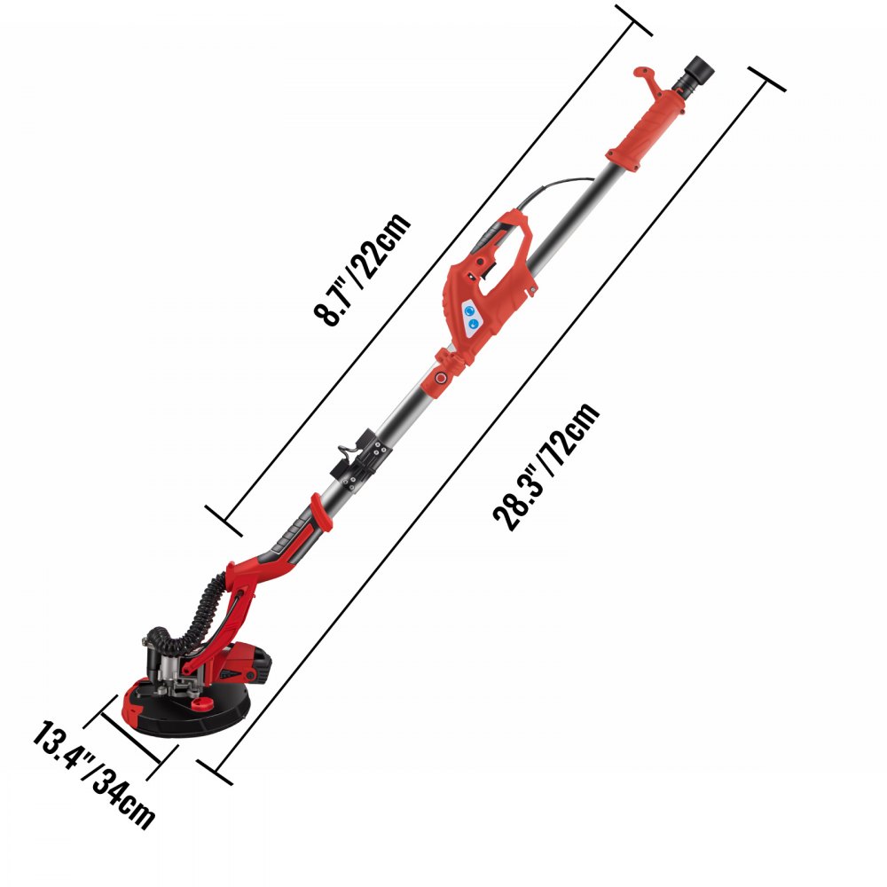 VEVOR 850W Drywall Sander Electric Floor Sander Variable Speed 360˚ Swivel Head