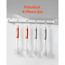 VEVOR Dish Brush, 4 Pack Kitchen Scrub Brushes with PP Handle, Dish Cleaning Brushes with Curved Bristles, Ideal for Pots, Pans, Sink and Stove, 2 Gray + 2 Orange