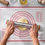 VEVOR Adjustable Rolling Pin, Stainless Steel Dough Roller Designs, Rolling Pin with Thickness Rings and Pastry Baking Nonstick Mat Set, for Baking Fondant, Pizza, Pie, Pastry, Pasta, Dough, Cookies