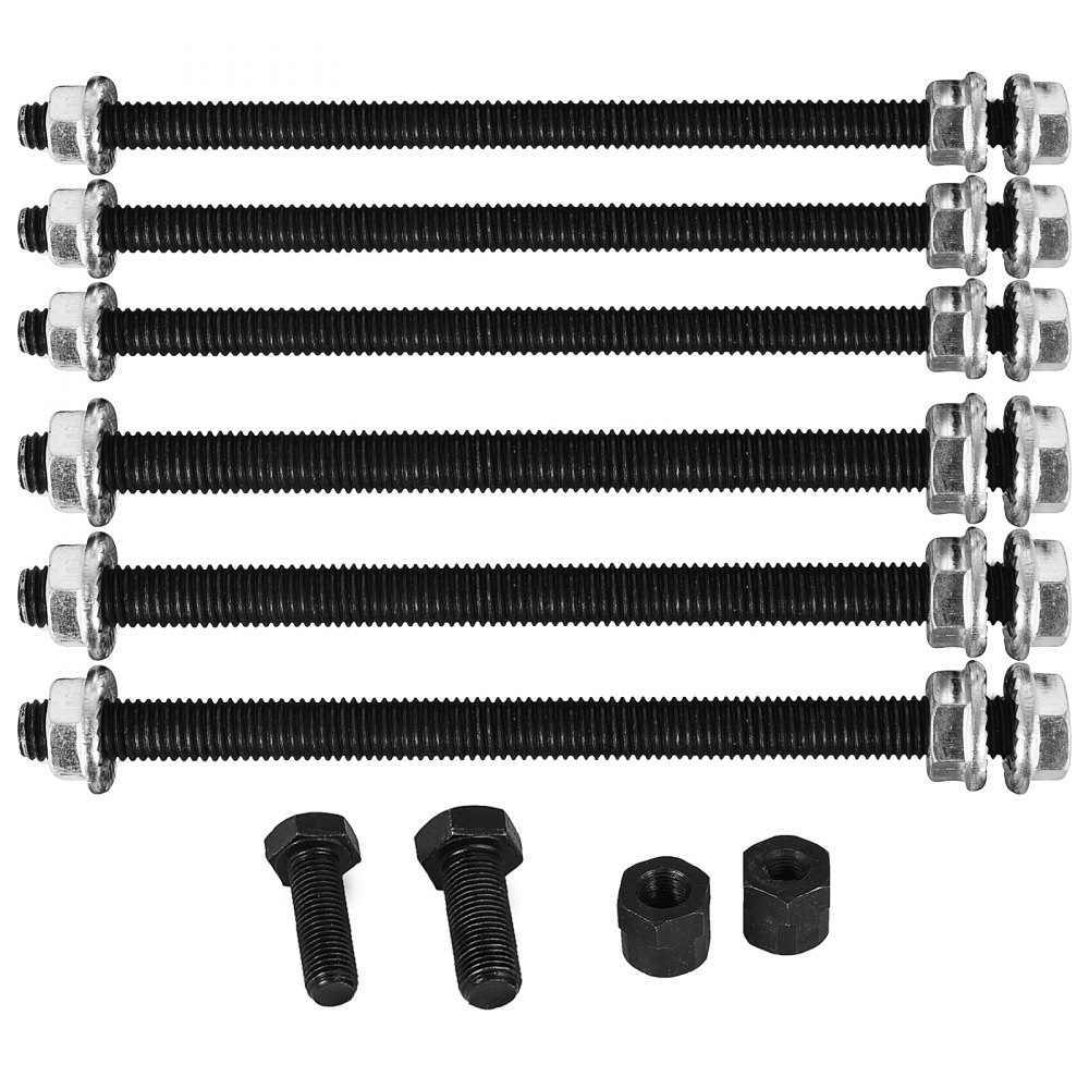 VEVOR crank case splitter with threaded rods, bolts, and nuts neatly arranged