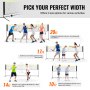 VEVOR badminton volleyball net with 3 size options: 20ft for pro, 17ft for 2-on-2, 14ft for 1-on-1.