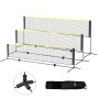 adjustable VEVOR badminton volleyball net set with carrying bag and durable frame components.