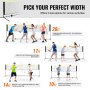VEVOR Badminton Net, Height Adjustable Volleyball Net, 17ft Wide Foldable Pickleball Net, Portable Easy Setup Tennis Net Set with Poles, Stand and Carry Bag, for Kids Backyard Game Indoor Outdoor Use