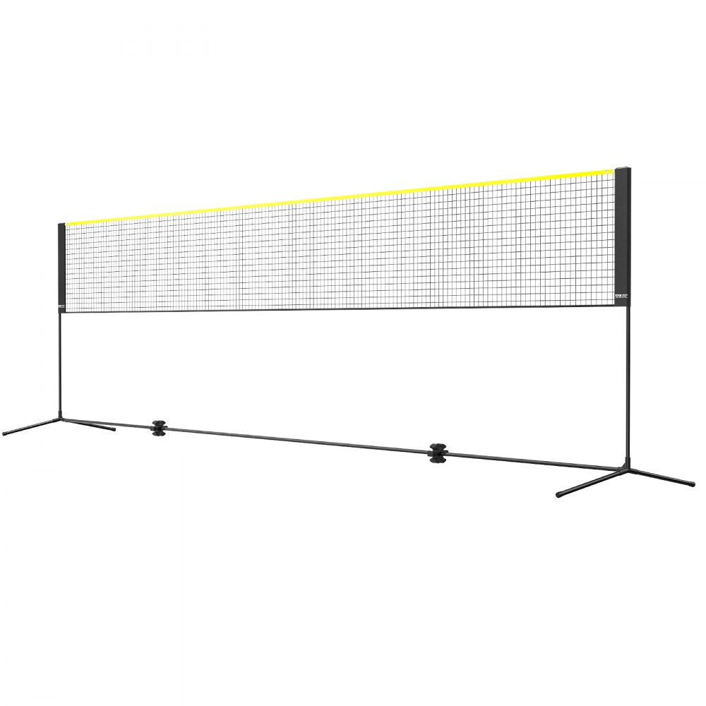VEVOR sulkapalloverkko, korkeussäädettävä lentopalloverkko, 20 jalkaa leveä taitettava suolapalloverkko, kannettava tennisverkkosetti sauvoilla, jalusta, laukku, mailat, nylon-sukkulaputket, lasten takapiha sisäkäyttöön