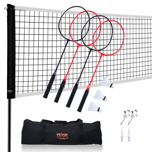 VEVOR Rete Da Pallavolo A 4 Vie, Set Da Rete Da Badminton Ad Altezza Regolabile Per Prato Da Spiaggia In Cortile, Rete Da Pallavolo Portatile All 'aperto Con Borsa Per Il Trasporto, Set