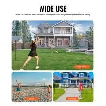 VEVOR Badminton Net Set, Outdoor Backyard Beach Park Badminton Net, Portable Badminton Equipment Set, Adults Kids Badminton Net with Poles, Carrying Bag, 4 Iron Rackets, and 3 Nylon Shuttlecocks