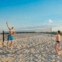 VEVOR Badminton Net Set, Outdoor Backyard Beach Park Badminton Net, Portable Badminton Equipment Set, Adults Kids Badminton Net with Poles, Carrying Bag, 4 Iron Rackets, and 3 Nylon Shuttlecocks