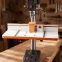 VEVOR Drill Press Table, 605 x 300 mm, Worktable with an Adjustable Fence and Stop Block, Highly Compatible T-Slots, MDF Tabletop, Built-In Scale, Support Multiple Clamps and Vises, for Drill Presses