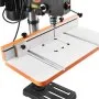 VEVOR Drill Press Table, 605 x 300 mm, Worktable with an Adjustable Fence and Stop Block, Highly Compatible T-Slots, MDF Tabletop, Built-In Scale, Support Multiple Clamps and Vises, for Drill Presses