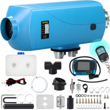 VEVOR Diesel Heater 12V, Muffler, 2KW Diesel Air Heater, 5L Tank, Diesel Parking Heater with Blue LCD Switch & Remote Control for Bus Boat and Trailer