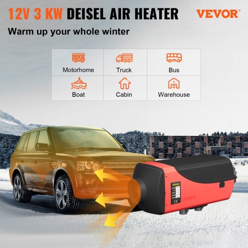 12V 3KW Diesel Air Heater for RV Motorhome Trailer Trucks Boats 3kW + 2Silencers