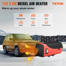 VEVOR 3KW Diesel Parking Heater 12V Diesel Air Heater 3000W Diesel Heater Double Mufflers with LCD Thermostat for RV Boats Car Bus Caravan Motorhome