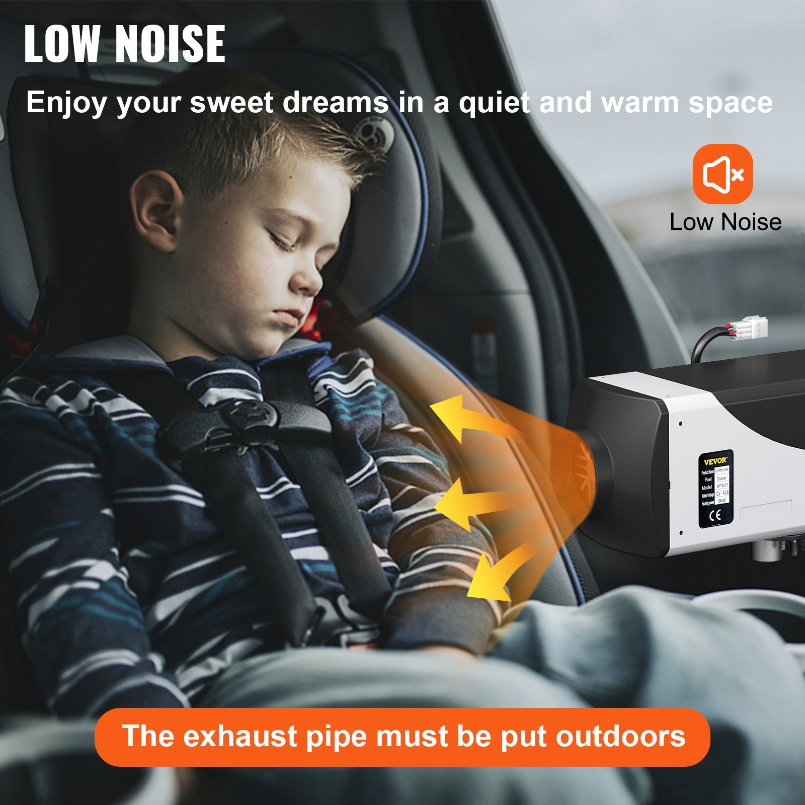 12V 5KW Diesel Air Heater for RV Motorhome Trailer Trucks Boats 5kW + LCD Switch