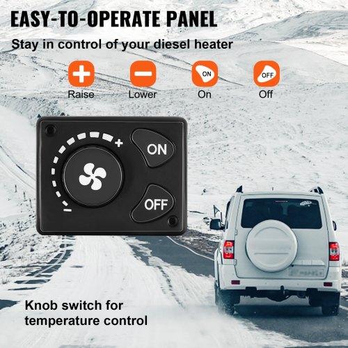 VEVOR 5KW Parking Heater 12V  Diesel Air Heater with 2 Silencers for TrucksTrailer Boats
