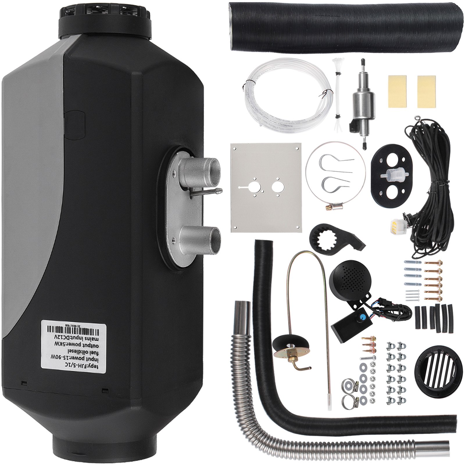 5KW  Air Diesel Heater Voice Prompt Function Motorhome Mounting Plate Thermostat