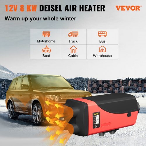 8KW 12V Diesel Air Heater – 8000W, 17,000 BTU, LCD Screen, Quiet, Fits Trucks, Boats, RVs & Trailers