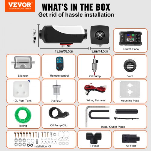 VEVOR 12V Diesel Parking Heater, 8KW Diesel Air Heater, Diesel Air