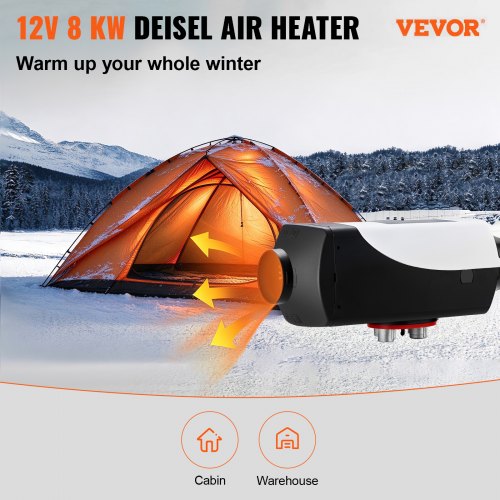 Diiselpuhur 8 kW, 12V, 10 l paagiga, LCD-pult, valge — pilt 2