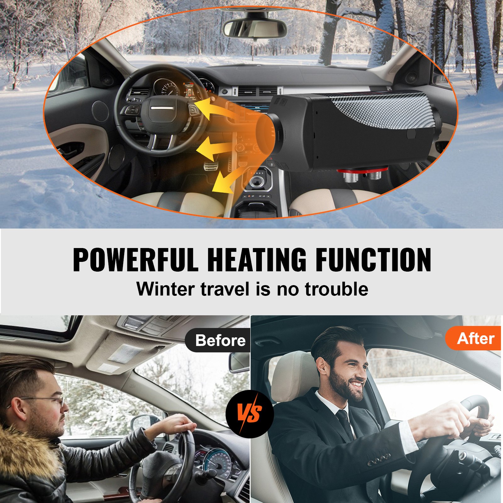 VEVOR 8KW Diesel Air Heater Muffler Diesel Heater 12V Remote Control Diesel Parking Heater with LCD Switch for Car Trucks Motorhome Boat and Bus