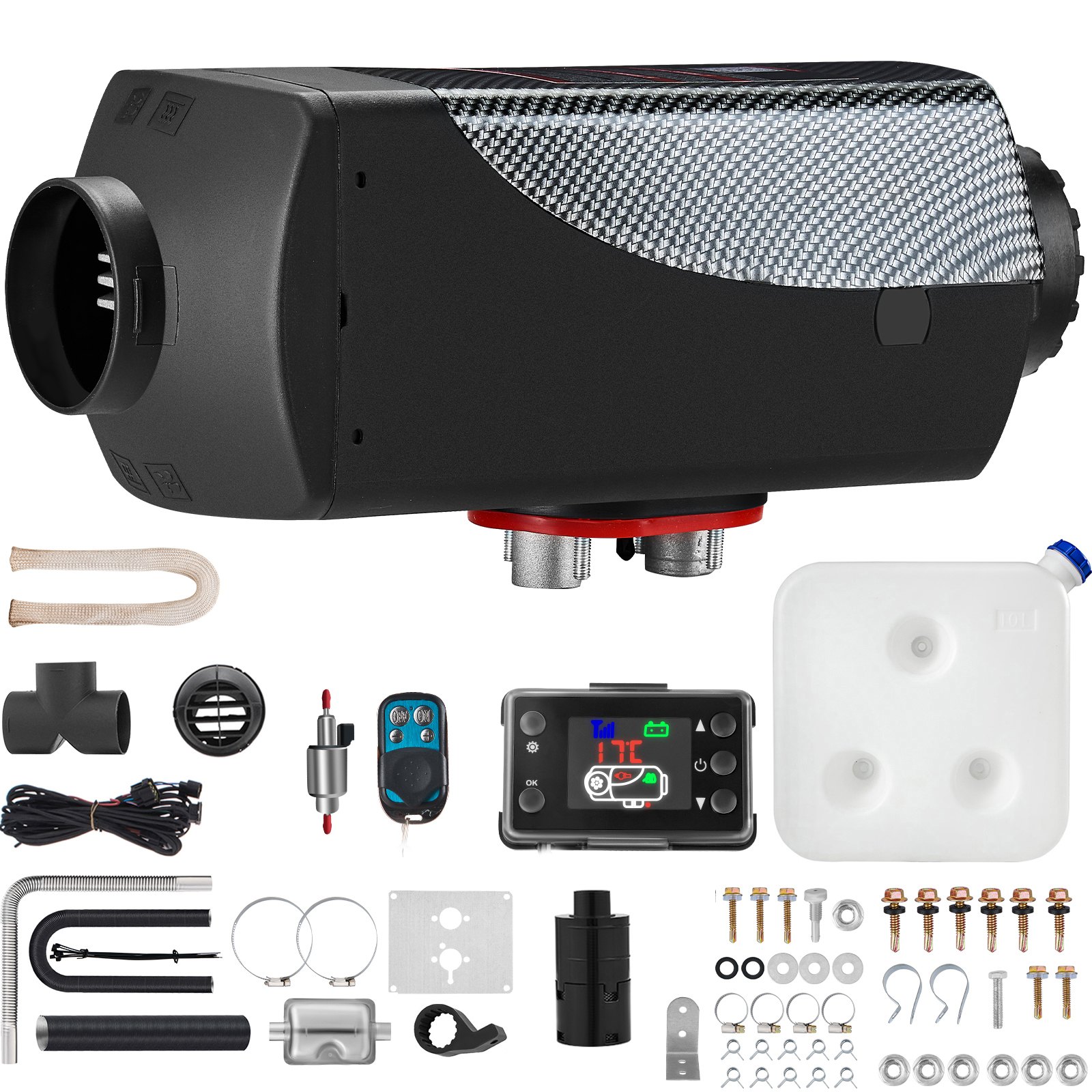 VEVOR 8KW Diesel Air Heater Muffler Diesel Heater 12V Remote Control Diesel Parking Heater with LCD Switch for Car Trucks Motorhome Boat and Bus