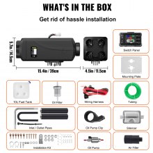VEVOR 8KW Air Diesel Heater, 12V Parking Heater with LCD Switch Muffler for Trucks Motor-Homes Boats Trailer