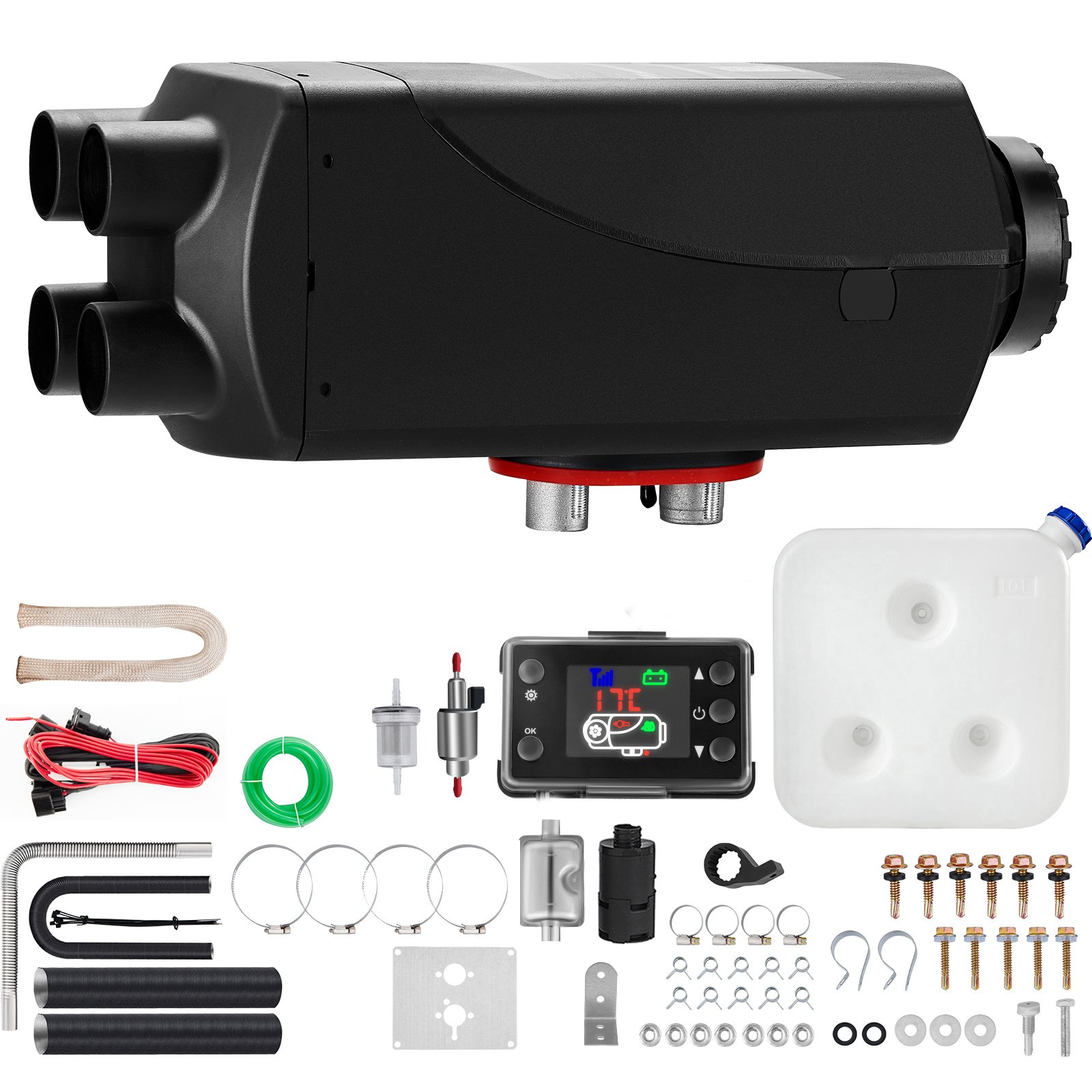VEVOR 8KW Diesel Air Heater Muffler Diesel Heater 12V 10L Tank Diesel Parking Heater 8000W with Lcd Monitor for Boat Bus RV and Trailer, 8KW 12V 10L