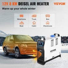 VEVOR Diesel Air Heater All In one, One Air Outlet, 8KW Diesel Heater 12V, Fast Heating, Diesel Parking Heater with Red LCD Switch, Remote Control For Car, RV Truck, Boat, Campervans and Caravans