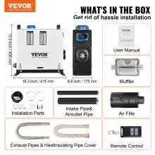 VEVOR Diesel Air Heater All In one, One Air Outlet, 8KW Diesel Heater 12V, Fast Heating, Diesel Parking Heater with Red LCD Switch, Remote Control For Car, RV Truck, Boat, Campervans and Caravans