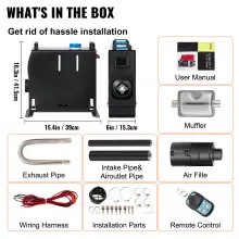VEVOR 8KW Diesel Air Heater, Diesel Parking Heater, All in One 12V Truck Heater, One Outlet Hole, with Black LCD Switch, Fast Heating Diesel Heater, For RV Truck, Boat, Bus, Car Trailer, Caravan