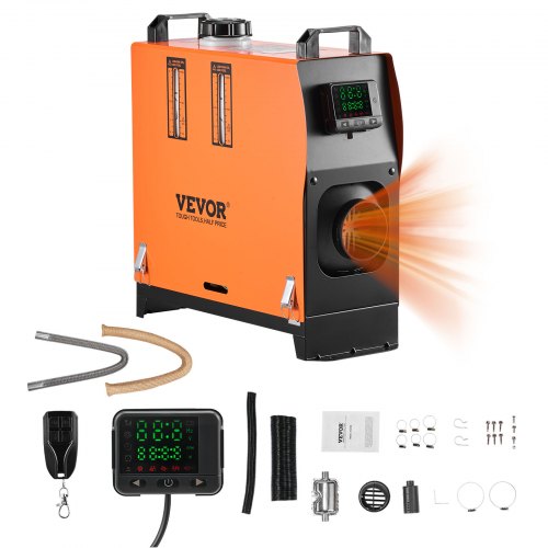 VEVOR Diesel Air Heater, 12-24V 5-8KW, Fast Heating Diesel Parking Heater with Remote Control and Color Digital Display, Low Noise, Voice Announcement, for RV, Truck, Camper, Van, Boat and Trailer