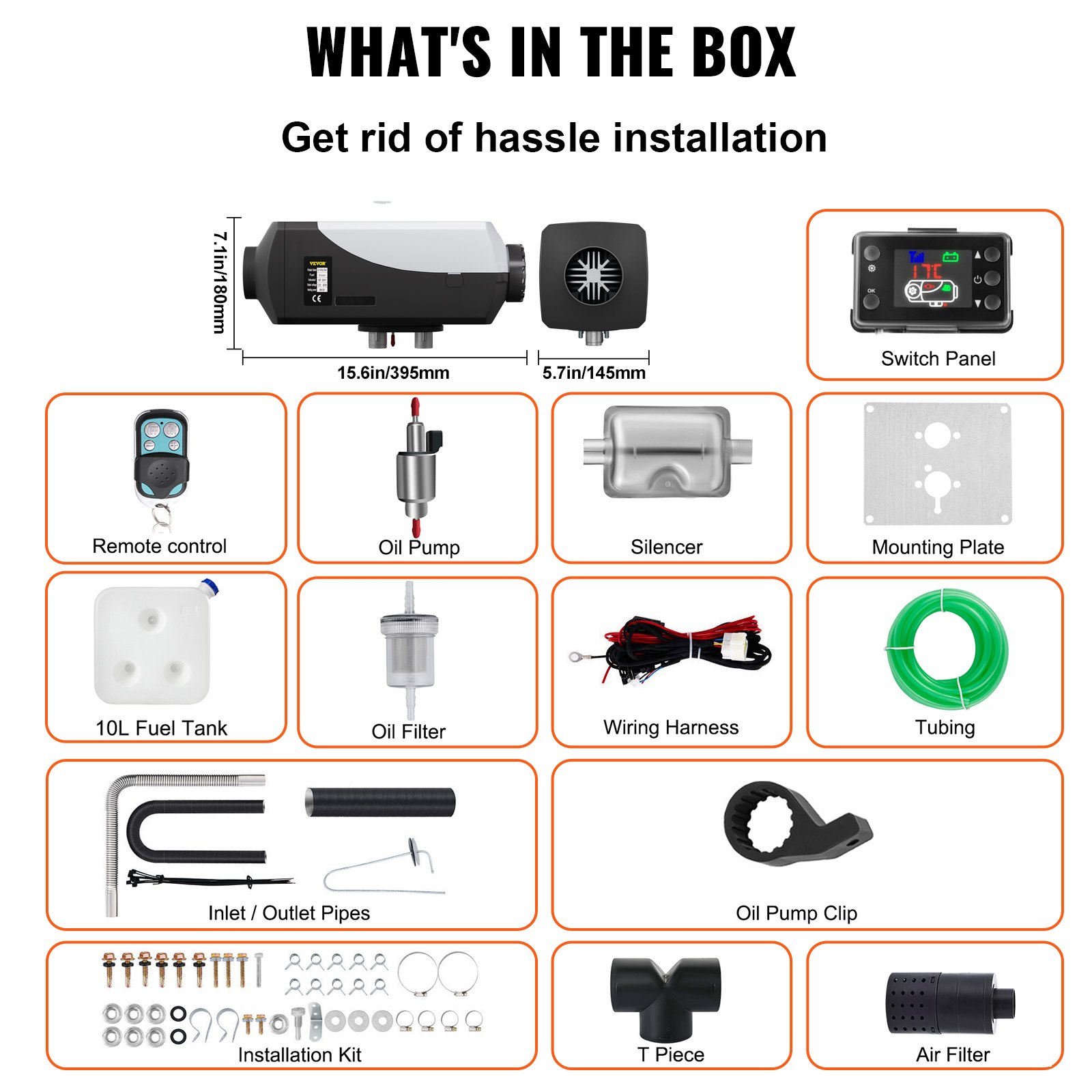 5KW 12V Diesel Air Heater LCD Thermostat Quiet 5000W For Trucks Boat Car Trailer